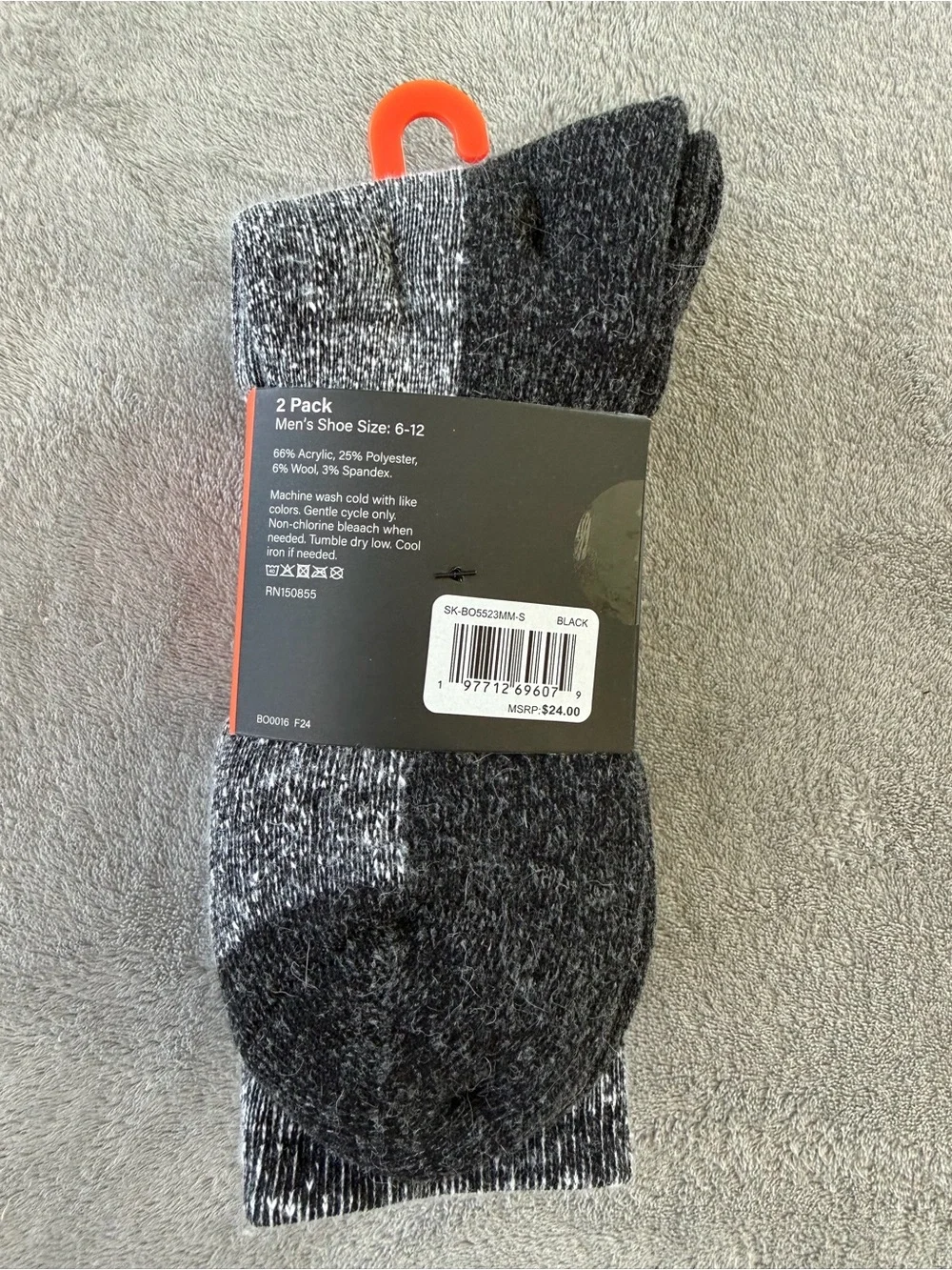 (2 Pack) BASS Men's Wool Blend Heavyweight Cushion Mid-Calf Socks - Gray